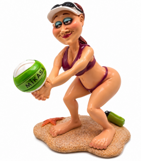 Caricatura Mestieri in resina "Il Beach Volley" H. 15 cm