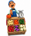 Caricature Mestieri "Il Fruttivendolo al Banco" H. 15 cm