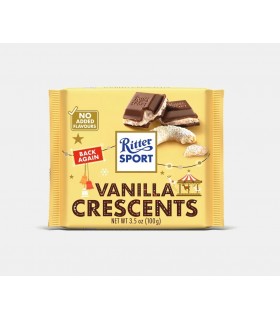 RITTER SPORT LIMITED EDITION TAVOLETTE 100G CON CIOCCOLATO AL LATTE RIPIENO CON CREMA MANDORLE E BISCOTTO ALLA VANIGLIA