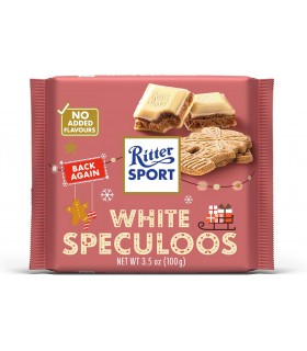RITTER SPORT LIMITED EDITION TAVOLETTE 100G CON CIOCCOLATO BIANCO CON RIPIENO AL CACAO E SPEZIE INVERNALI