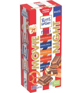 RITTER SPORT MINI TOWER MOVIE NIGHT 9 MINI TAVOLETTE DA 16.67GR ASSORTITE IN 3 GUSTI