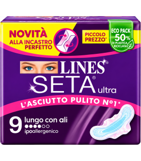 Assorbenti Lines Seta ultra  Lungo con ali 9 PZ.
