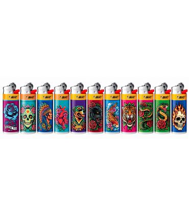 Accendini Bic Mini fantasia NEO-COLOUR TATTOOS conf. 50 pz. ASSORTITI