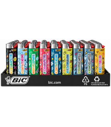 Accendini Bic Maxi Fantasia hashtag  conf. 50 pz. assortiti
