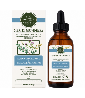 Sieri Essenziali di Bellezza Biologici con Acido Ialuronico e Collagene Marino Lady Venezia 100ml