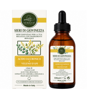 Sieri Essenziali di Bellezza Biologici con Acido Ialuronico e Veleno d'Api Lady Venezia 100ml