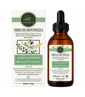 Sieri Essenziali di Bellezza Biologici con Acido Ialuronico e Botulino Vegetale Lady Venezia 100ml