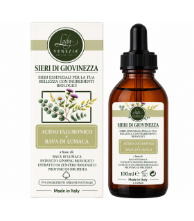 Sieri Essenziali di Bellezza Biologici con Acido Ialuronico e Bava di Lumaca  Lady Venezia 100ml