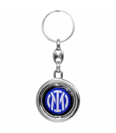 Portachiavi in Metallo SMALTATO CON Logo girevole F.C. Inter