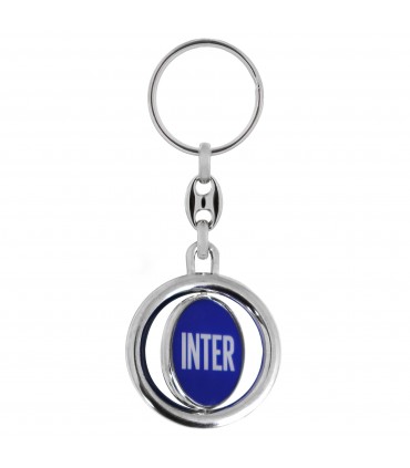 Portachiavi in Metallo SMALTATO CON Logo girevole F.C. Inter