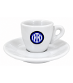 TAZZA DA CAFFE' IN CERAMICA CON PIATTINO F.C. INTER CONFEZIONATA IN SCATOLA DA REGALO