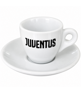 TAZZA DA CAFFE' IN CERAMICA CON PIATTINO F.C. JUVENTUS CONFEZIONATA IN SCATOLA DA REGALO