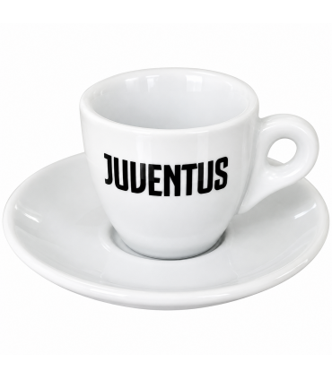TAZZA DA CAFFE' IN CERAMICA CON PIATTINO F.C. JUVENTUS CONFEZIONATA IN SCATOLA DA REGALO