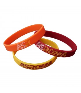 SET BRACCIALETTI DA 3 PZ IN SILICONE A.S. ROMA 1927