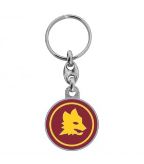 PORTACHIAVI IN METALLO SMALTATO A MANO A.S. ROMA LOGO LUPA