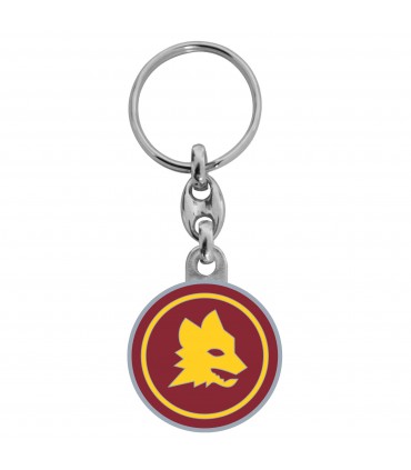 PORTACHIAVI IN METALLO SMALTATO A MANO A.S. ROMA LOGO LUPA