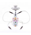 Narghilè Atomic 2 Tubi "La Catrina" Bianco 25 cm Confezionato in scatola da regalo