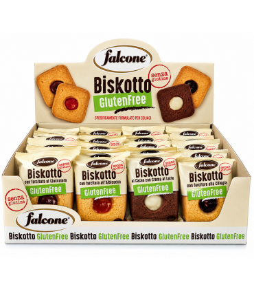 BISkOTTO FALCONE DOLCIARIA 55gR. FARCITO SENZA GLUTINE CONF. 24 PZ. ASSORTITO