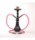Narghilè Champ HOOKAH CON DUE TUBI FLESSIBILI NERO E ROSA DA H45CM CONFEZIONATO IN SCATOLA DA REGALO