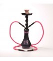 Narghilè Champ HOOKAH CON DUE TUBI FLESSIBILI NERO E ROSA DA H45CM CONFEZIONATO IN SCATOLA DA REGALO