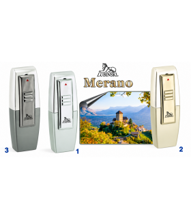 ACCENDINO REGALO Lubinski Merano N3 PIEZO ELETTRICO aRGENTO SATINATO E TITANIO  W270.3