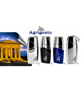 ACCENDINO REGALO PIEZO LUBINSKI AGRIGENTO CROMO LUCIDO E LACCA BLU N4 WC560.4