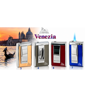 ACCENDINO REGALO LUBINSKI JET FLAME VENEZIA N4 CON STRASS E titanio  SATINATO WA236.4