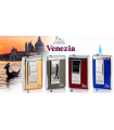 ACCENDINO REGALO LUBINSKI JET FLAME VENEZIA N7 CON STRASS E LACCA BLU  WA236.7