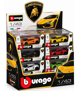 Modellini Auto Burago Mod. Lamborghini 1:43 Expo da 24 pz. modelli assortiti