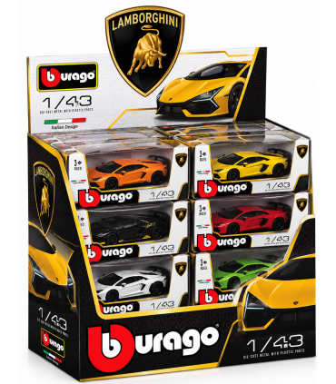 Modellini Auto Burago Mod. Lamborghini 1:43 Expo da 24 pz. modelli assortiti
