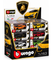 Modellini Auto Burago Mod. Lamborghini 1:43 Expo da 24 pz. modelli assortiti