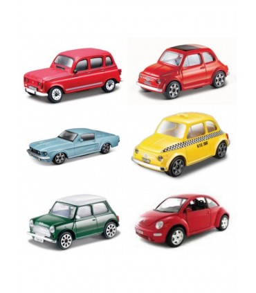 Modellini Auto Burago STREET Fire CLASSIC scala 1:43 Expo da 24 pz. modelli assortiti
