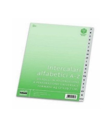 intercalari Alfabetici A-Z Lebez in PPL