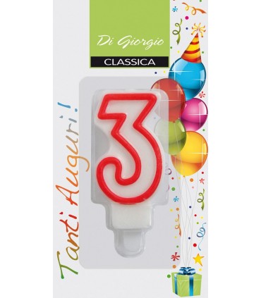 Candela in Blister   n. 3          conf. da 6 pz.