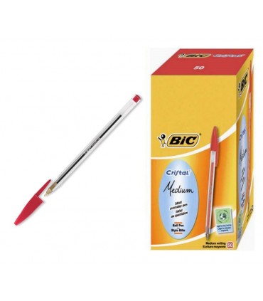 Penna Bic Cristal conf.50 pz .colore rosso