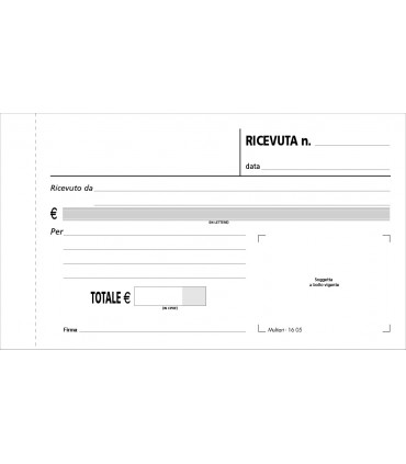 Ricevute Generiche 3 Copie Mis.10x17 cm