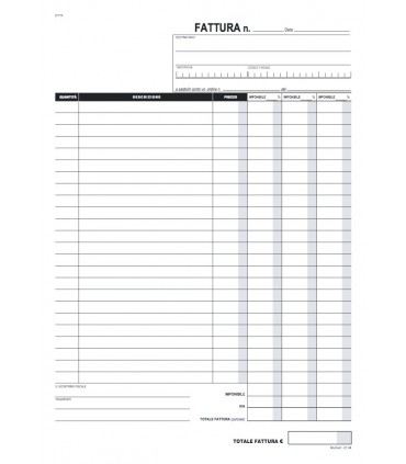 Blocco Fattura A4 3 Aliquote 3 Copie