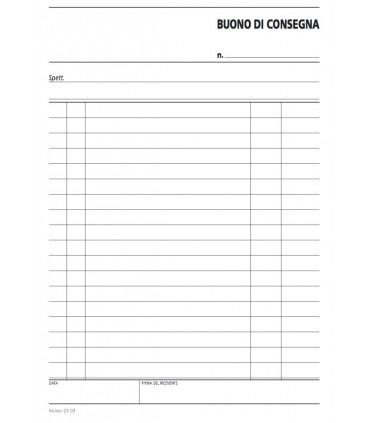 Buoni Di Consegne 2 Copie Mis.22x14