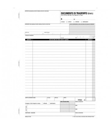 Documento Di Trasporto A4 2 copie