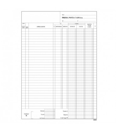 Primanota Cassa con IVA A4 2 Copie