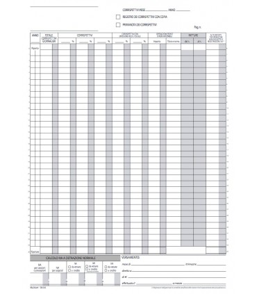 Registro Corrispettivi A4 da 25 Fogli