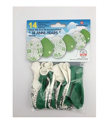 Blister da 6 Palloncini 18 Anni + 8 Neutri