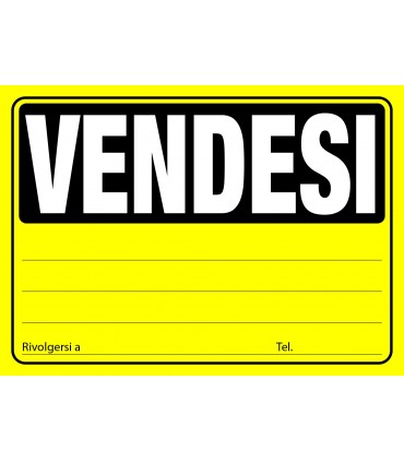 Cartello Vendesi Formato 23x33 conf. da 20 pz. colori assortiti