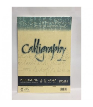 Cartoncino Pergamena Favini Calligraphy F.to A4 190gr conf. da 50 Fogli colore Crema