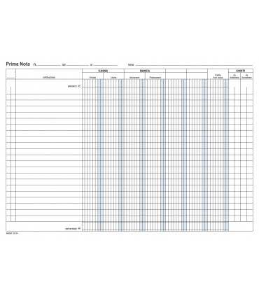 Prima Nota Cassa/Banca 2 Copie F.to A4