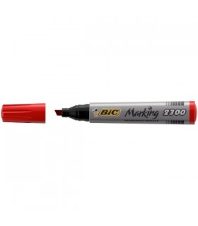 Marcatore Bic 2300 Punta Scalpello conf. da 12 pz. colore Rosso