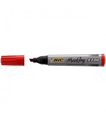 Marcatore Bic 2300 Punta Scalpello conf. da 12 pz. colore Rosso
