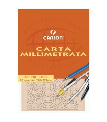 Blocco millimetrato  in A3 Canson  da 10 fogli conf. 10 pz.