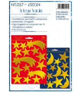 Chiudipacco Adesivi Natalizi conf. da 12 pz. colore argento