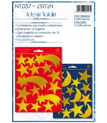 Chiudipacco Adesivi Natalizi conf. da 12 pz. colore argento